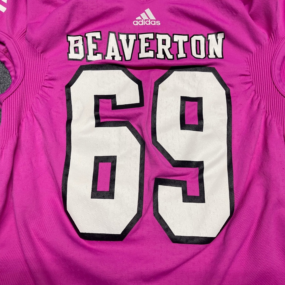 Adidas Beaverton Oregon Football Game Day Jersey Womens 2XL XXL Pink #69 Graphic - Picture 2 of 12